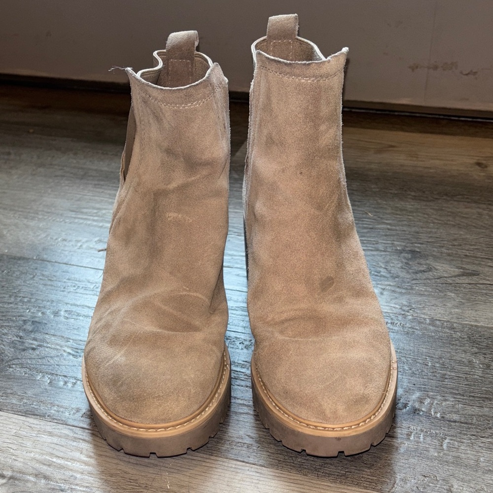 Dolce Vita Suede Ankle Boots in Beige - Picture 6 of 7